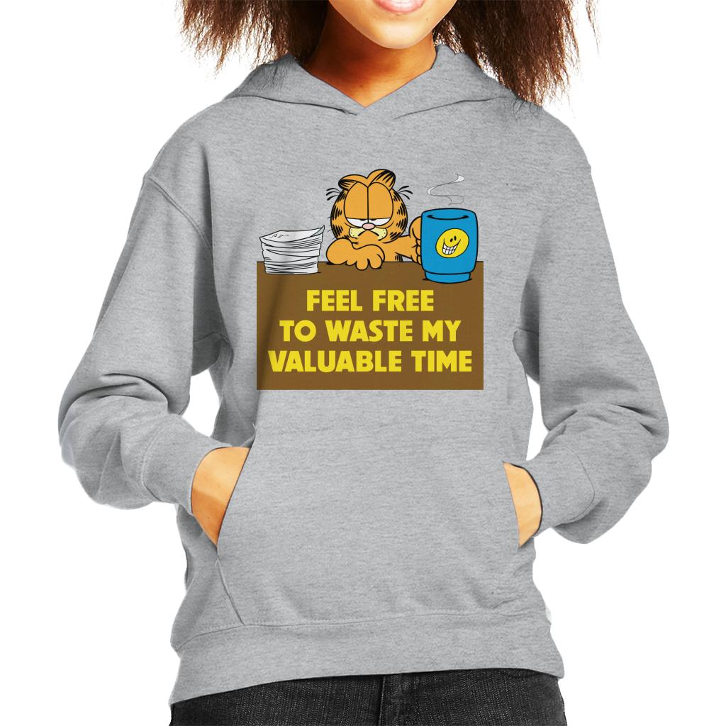 Garfield Waste My Valuable Time Kid's Hooded Sweatshirt-ALL + EVERY