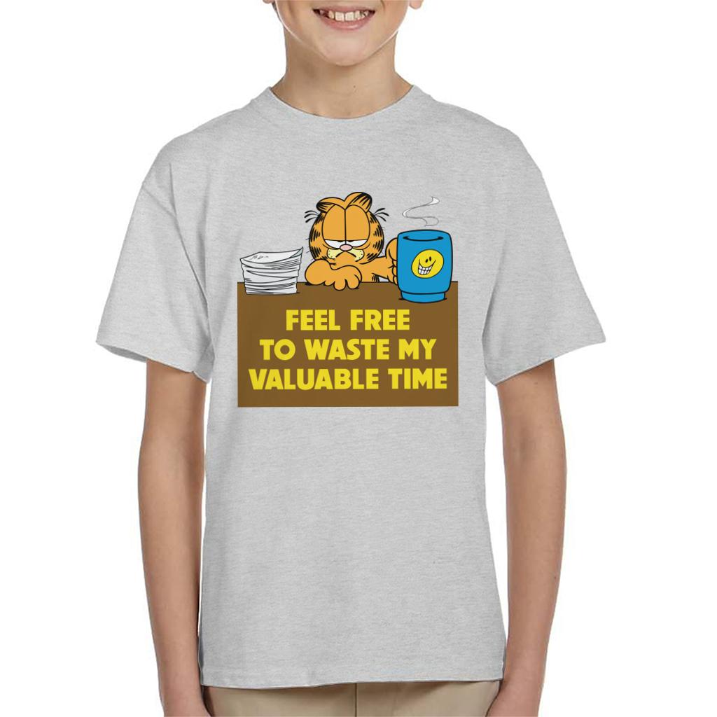 Garfield Waste My Valuable Time Kid's T-Shirt-ALL + EVERY