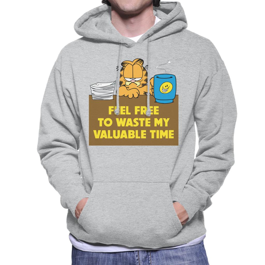 Garfield Waste My Valuable Time Men's Hooded Sweatshirt-ALL + EVERY