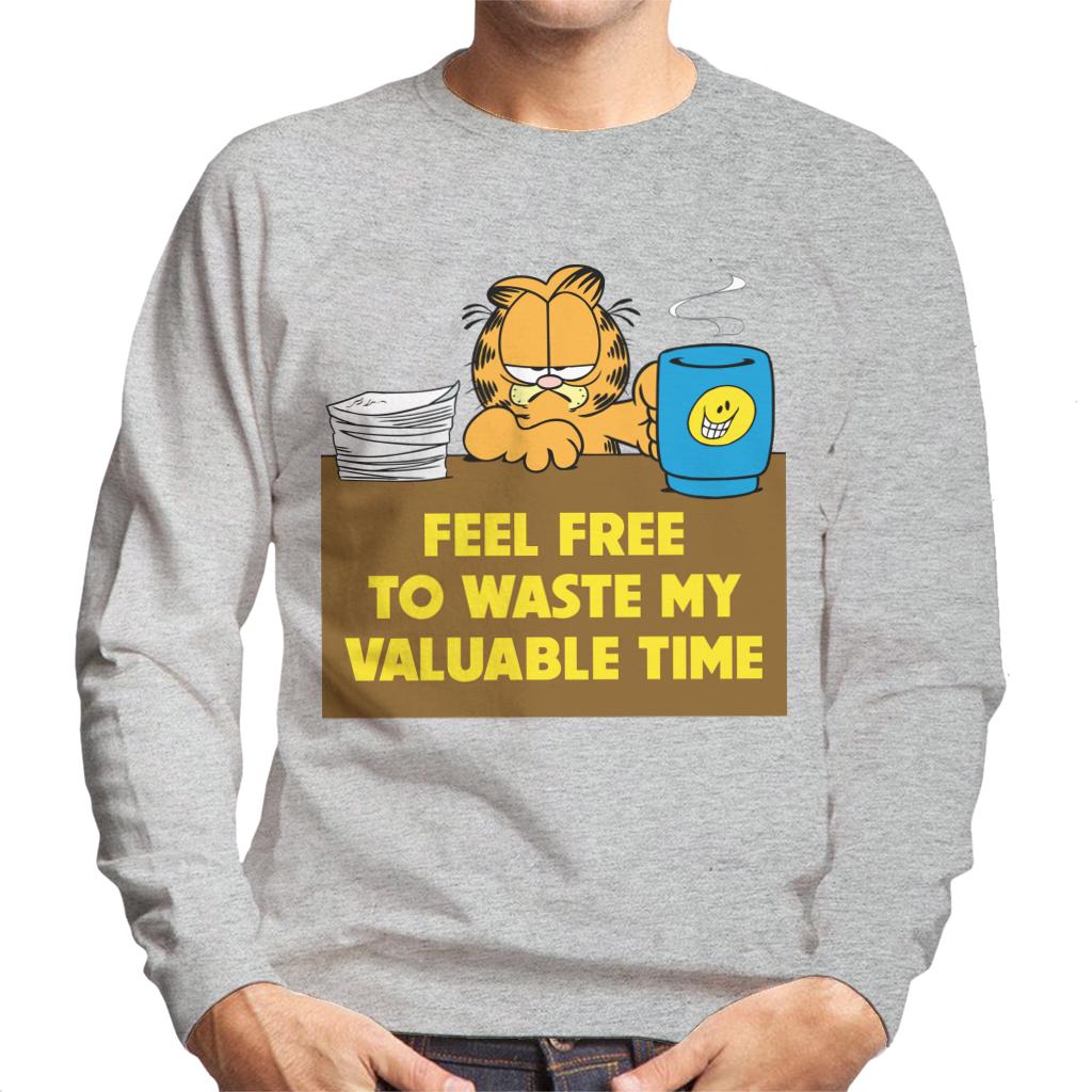 Garfield Waste My Valuable Time Men's Sweatshirt-ALL + EVERY