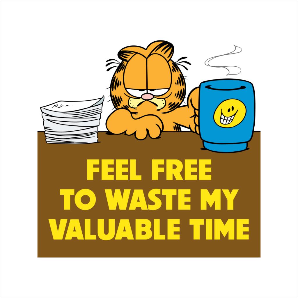 Garfield Waste My Valuable Time Men's T-Shirt-ALL + EVERY