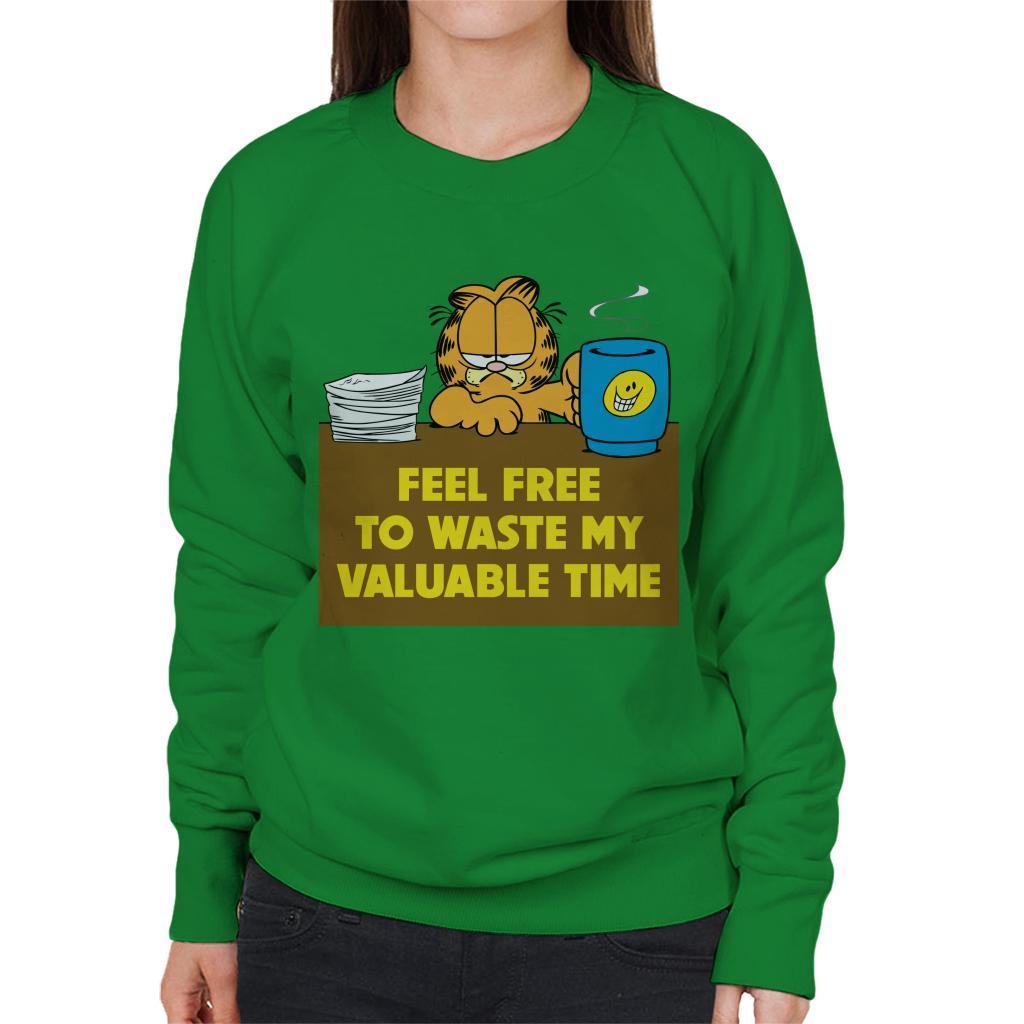 Garfield Waste My Valuable Time Women's Sweatshirt-ALL + EVERY