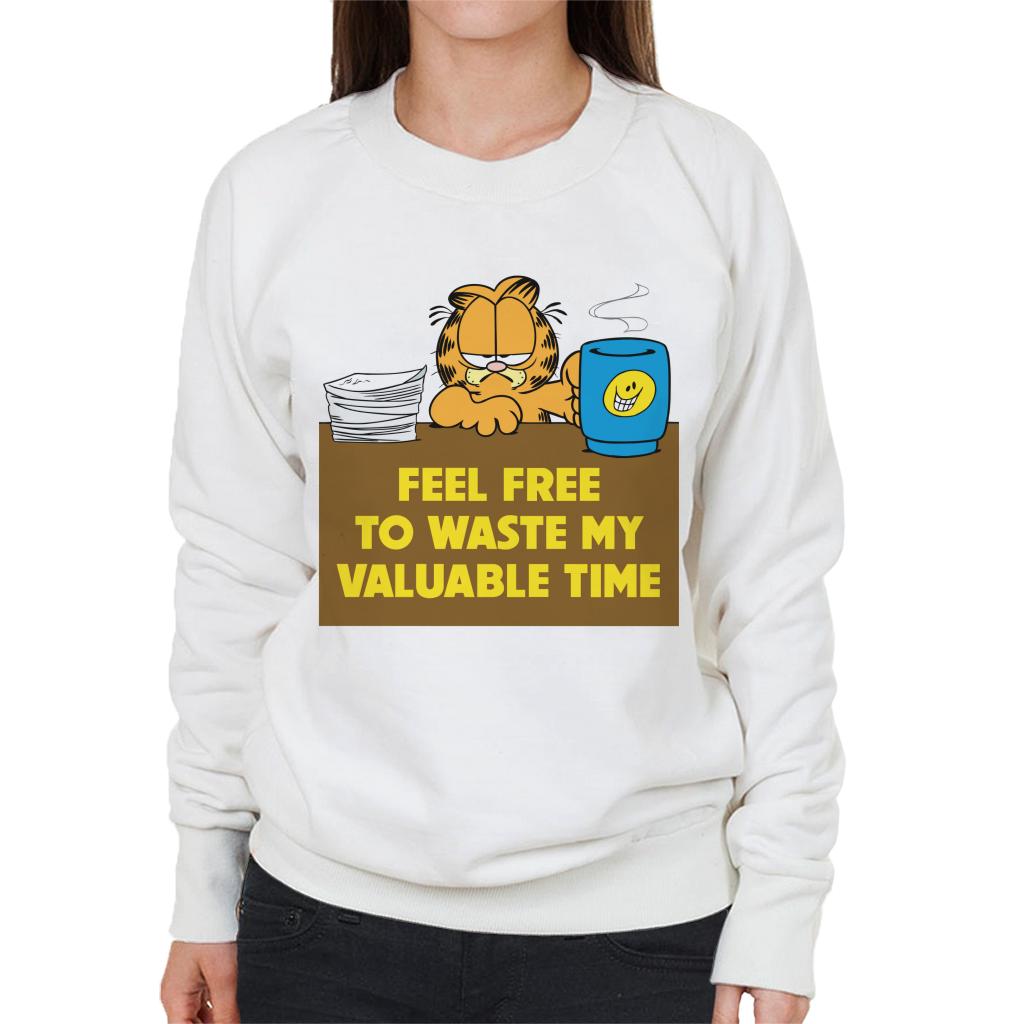 Garfield Waste My Valuable Time Women's Sweatshirt-ALL + EVERY