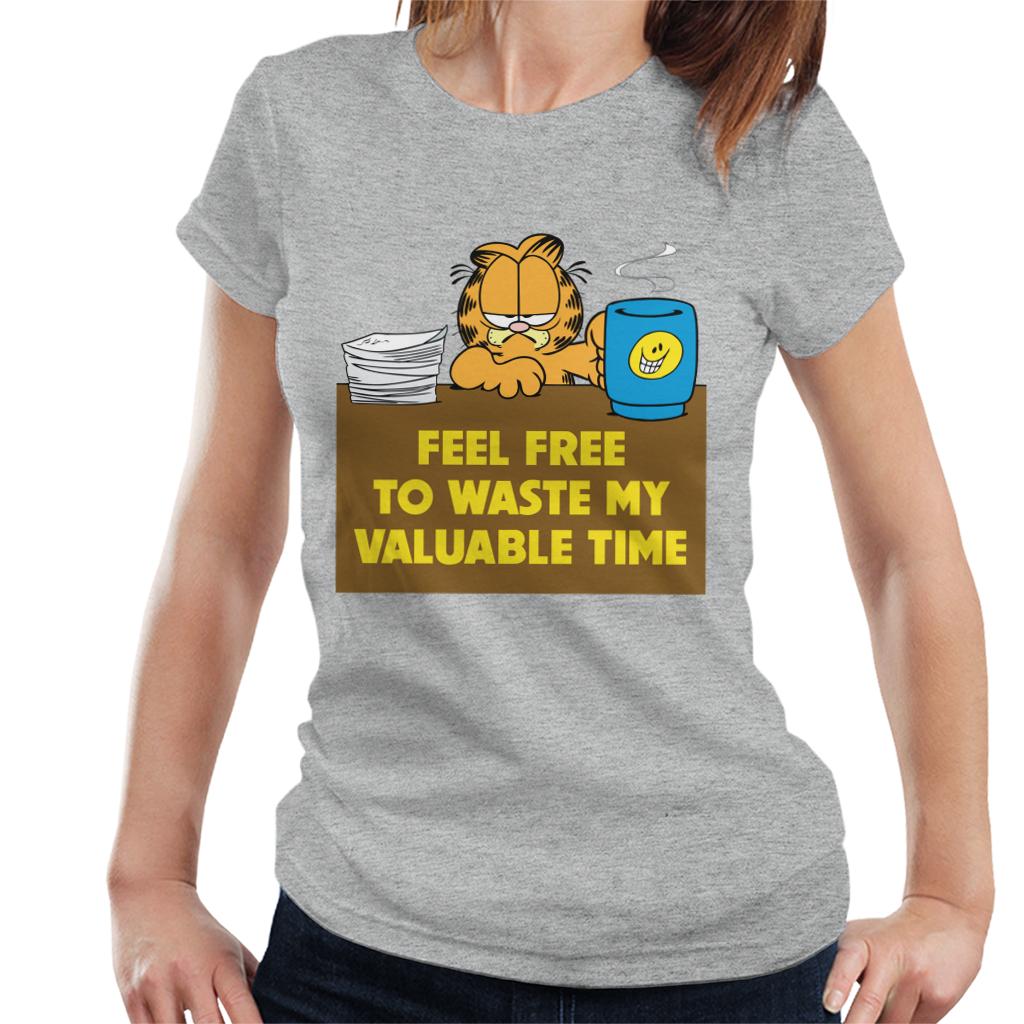 Garfield Waste My Valuable Time Women's T-Shirt-ALL + EVERY