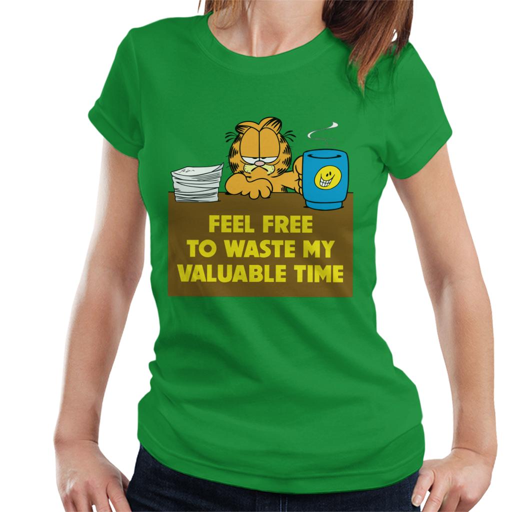 Garfield Waste My Valuable Time Women's T-Shirt-ALL + EVERY