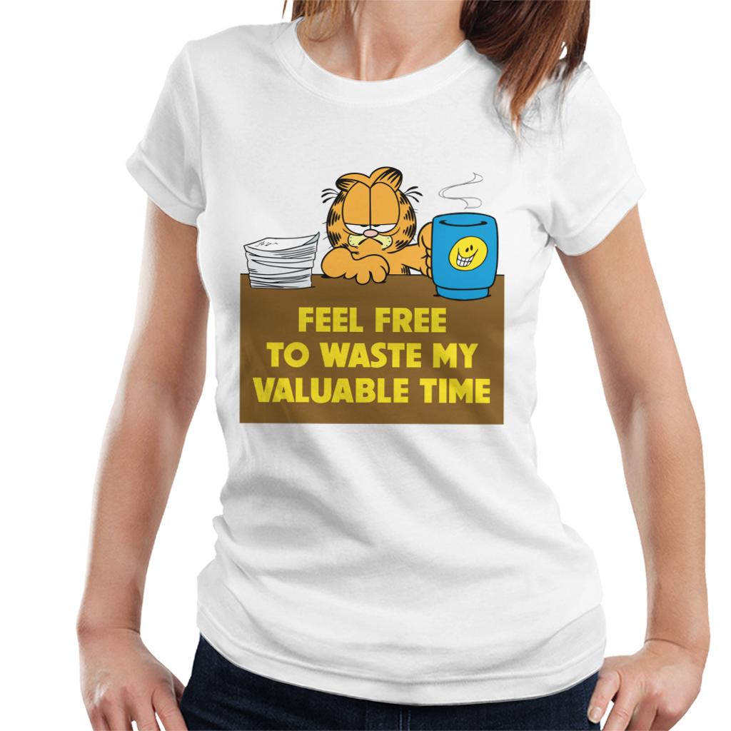 Garfield Waste My Valuable Time Women's T-Shirt-ALL + EVERY