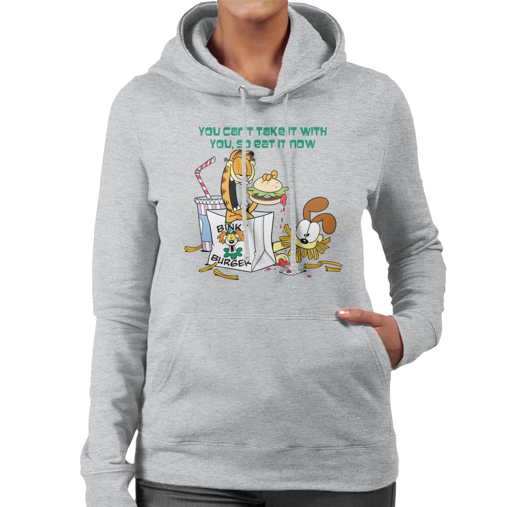 Garfield Burger Eat It Now Women's Hooded Sweatshirt-ALL + EVERY