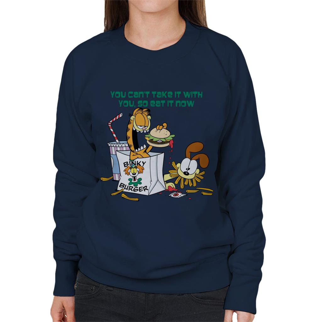 Garfield Burger Eat It Now Women's Sweatshirt-ALL + EVERY