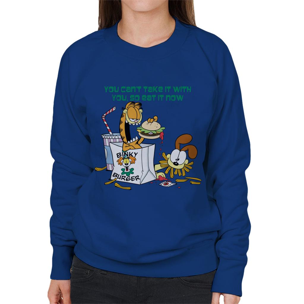 Garfield Burger Eat It Now Women's Sweatshirt-ALL + EVERY