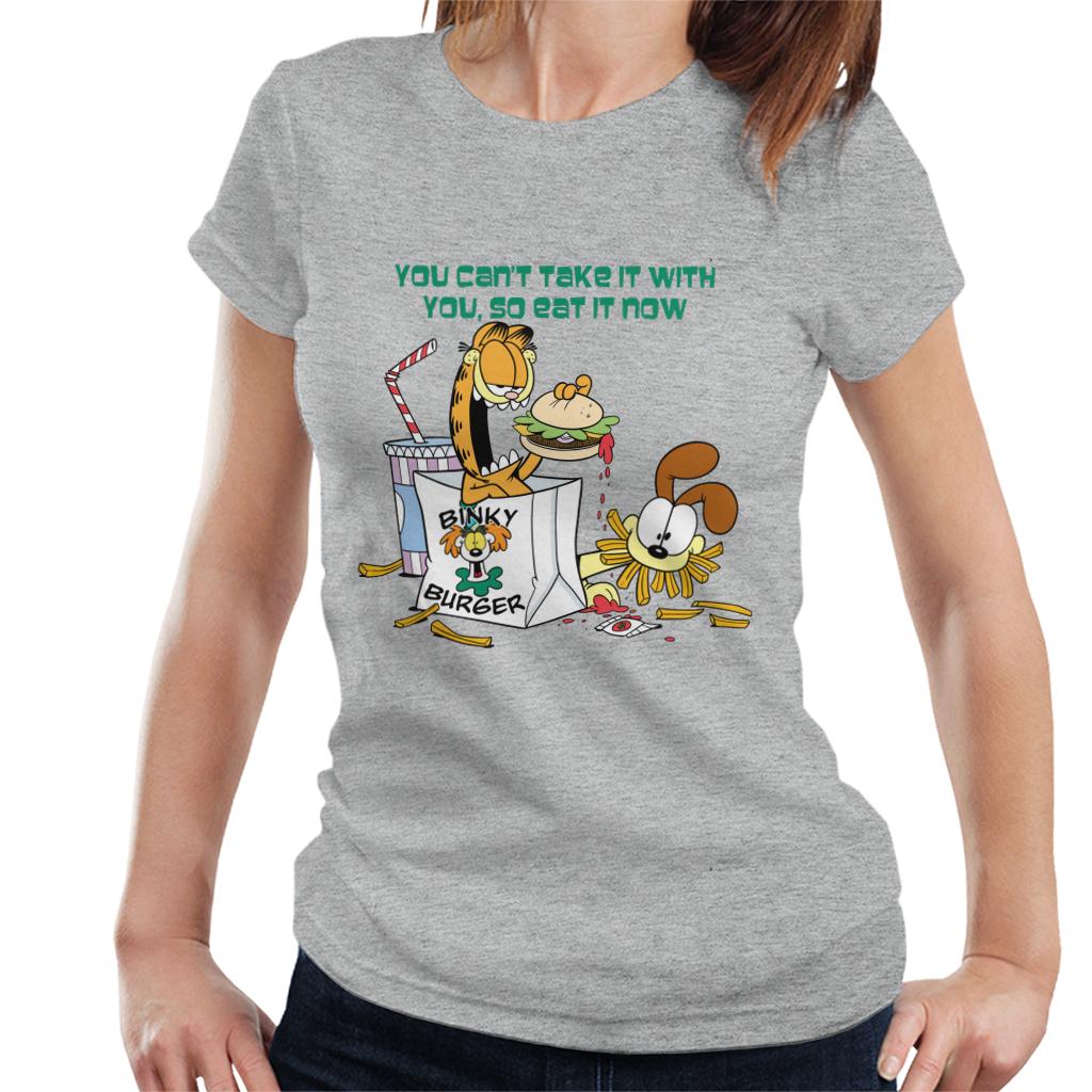 Garfield Burger Eat It Now Women's T-Shirt-ALL + EVERY