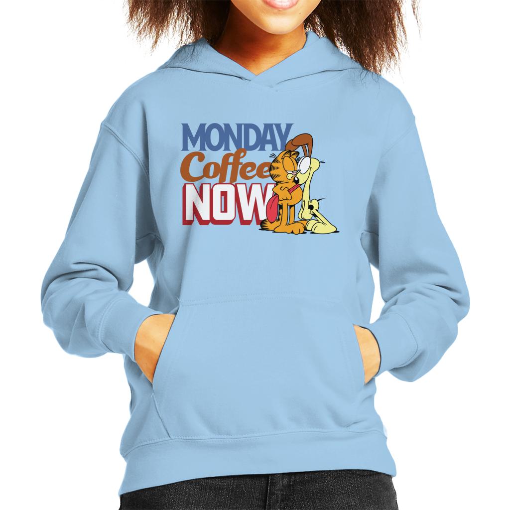 Garfield Monday Coffee Now Kid's Hooded Sweatshirt-ALL + EVERY