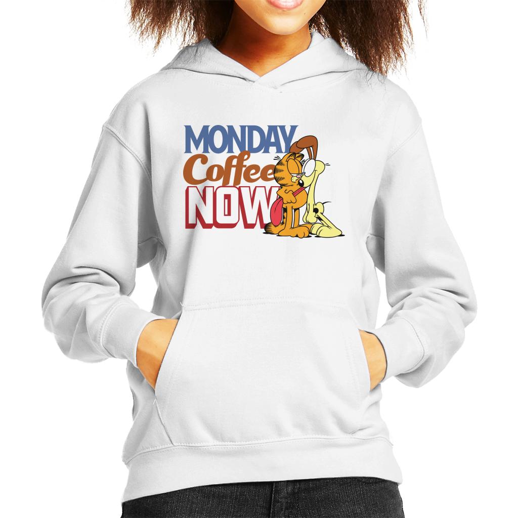 Garfield Monday Coffee Now Kid's Hooded Sweatshirt-ALL + EVERY