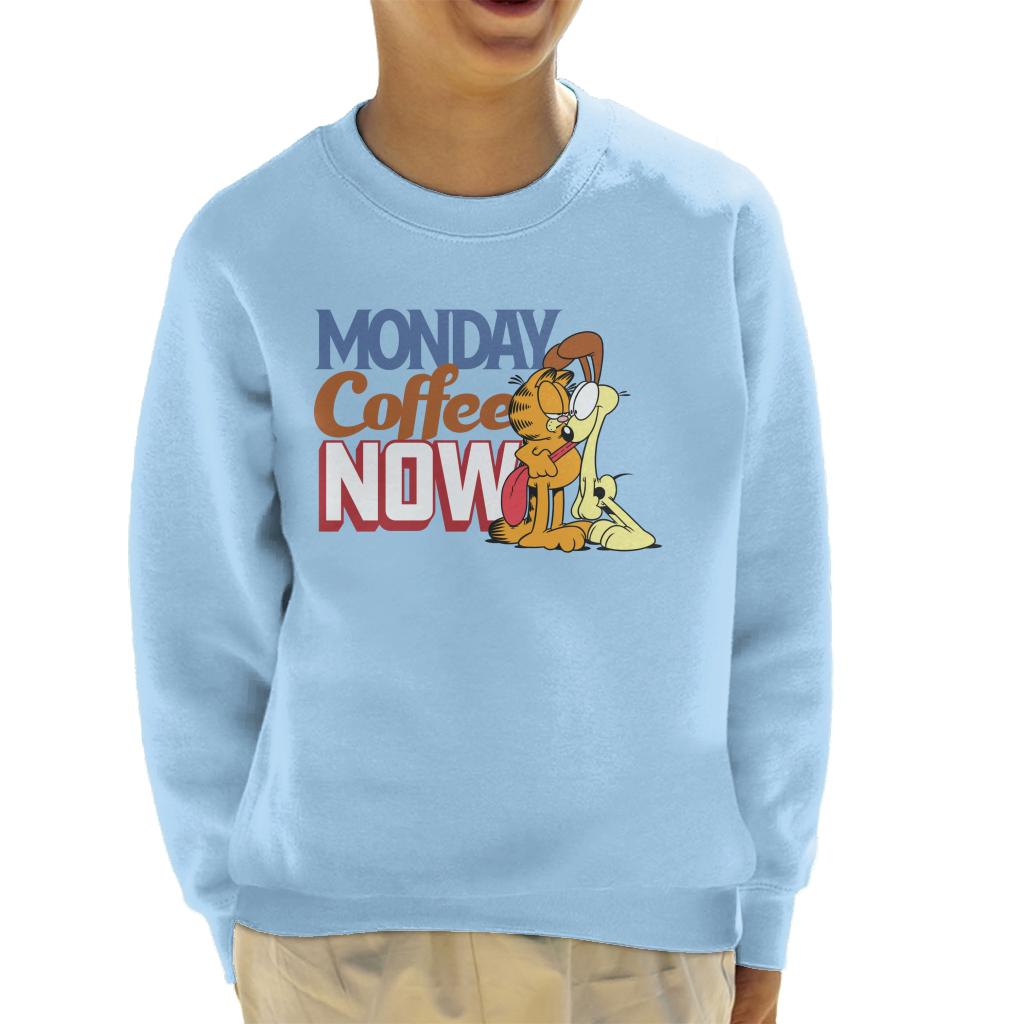 Garfield Monday Coffee Now Kid's Sweatshirt-ALL + EVERY