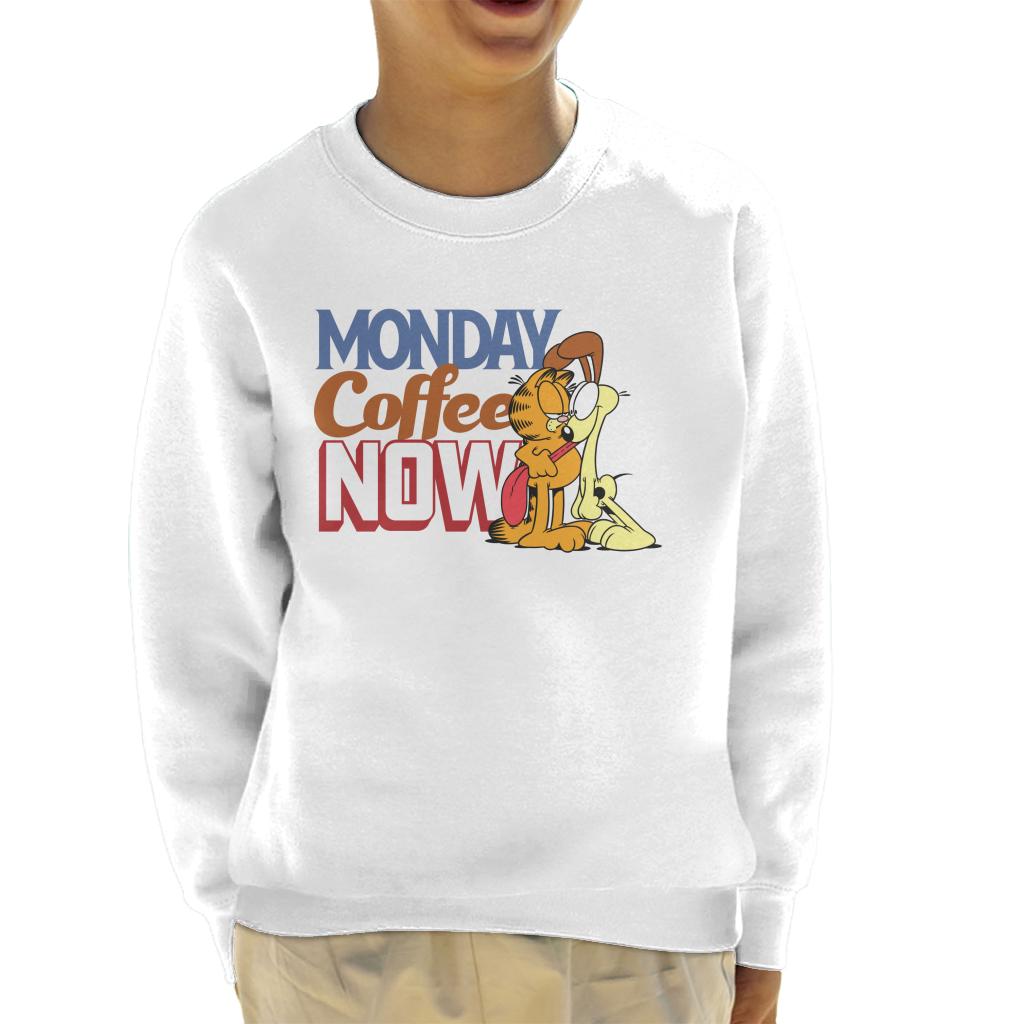 Garfield Monday Coffee Now Kid's Sweatshirt-ALL + EVERY