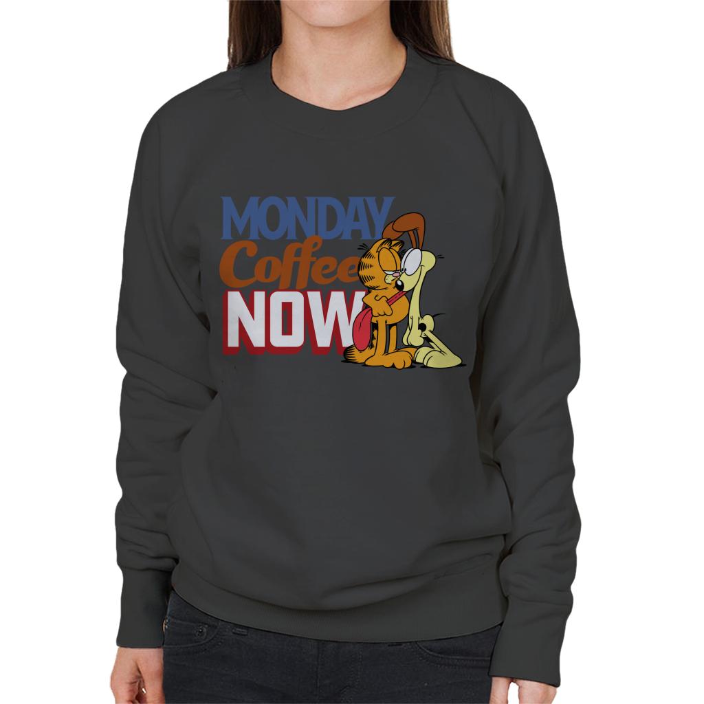 Garfield Monday Coffee Now Women's Sweatshirt-ALL + EVERY