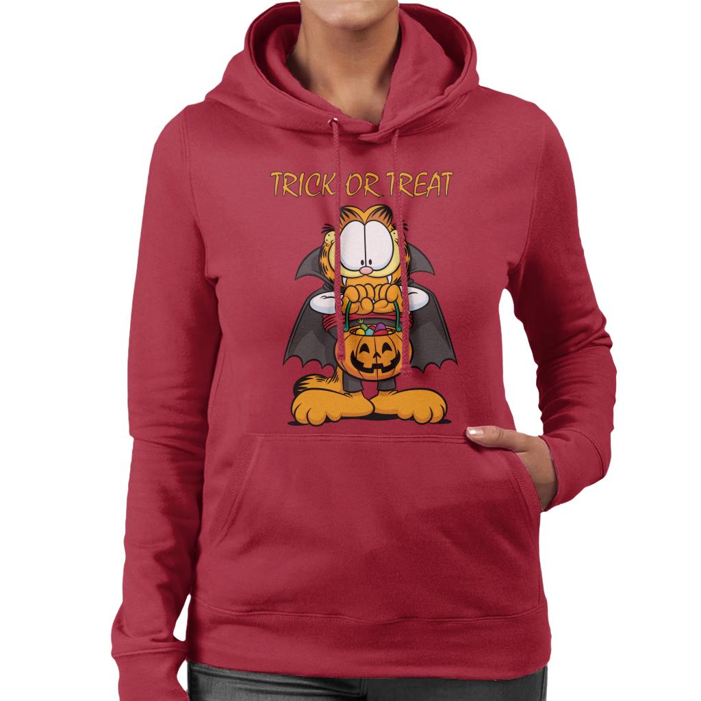 Garfield Halloween Trick Or Treat Women's Hooded Sweatshirt-ALL + EVERY