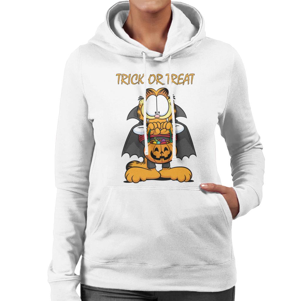 Garfield Halloween Trick Or Treat Women's Hooded Sweatshirt-ALL + EVERY