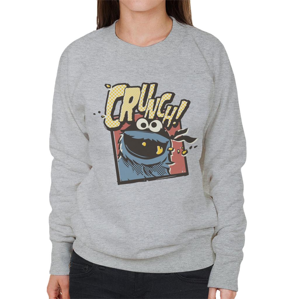 Sesame Street Cookie Monster Crunch Women's Sweatshirt-ALL + EVERY