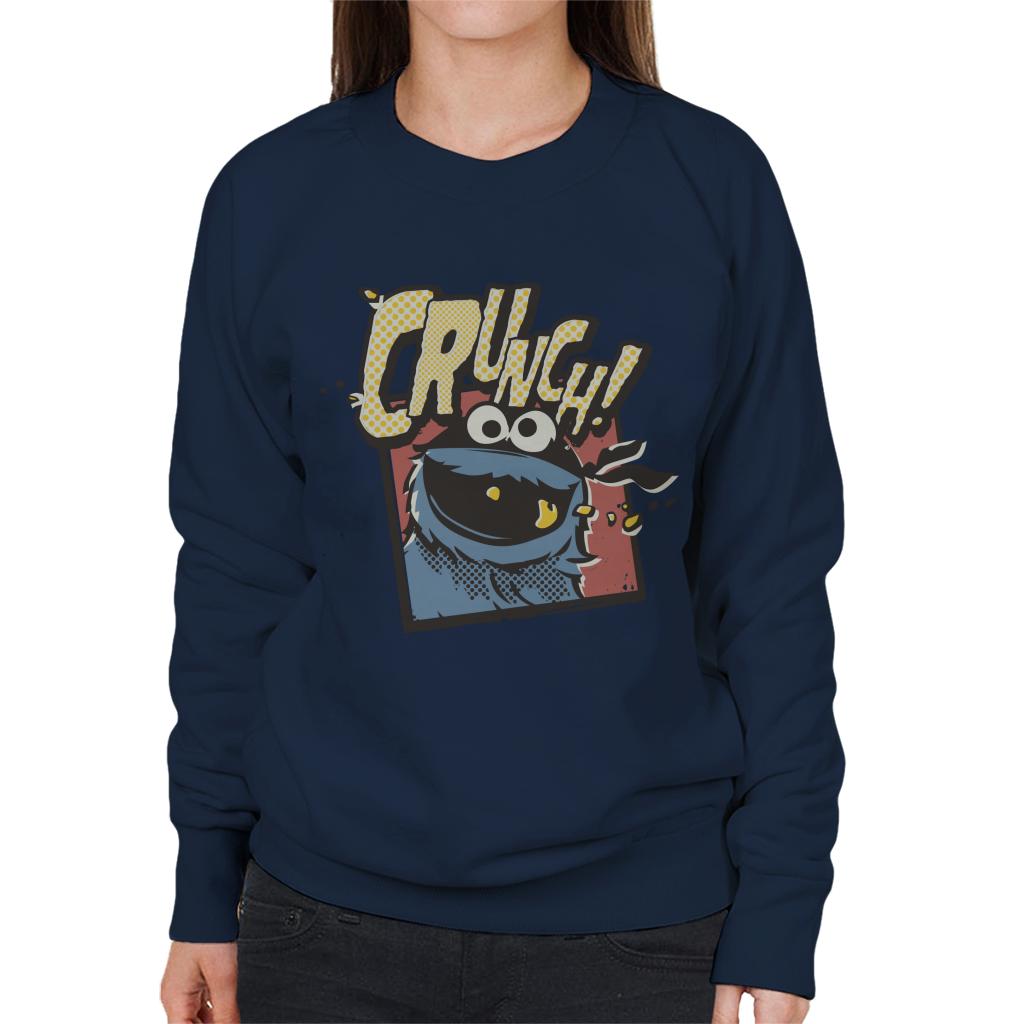 Sesame Street Cookie Monster Crunch Women's Sweatshirt-ALL + EVERY