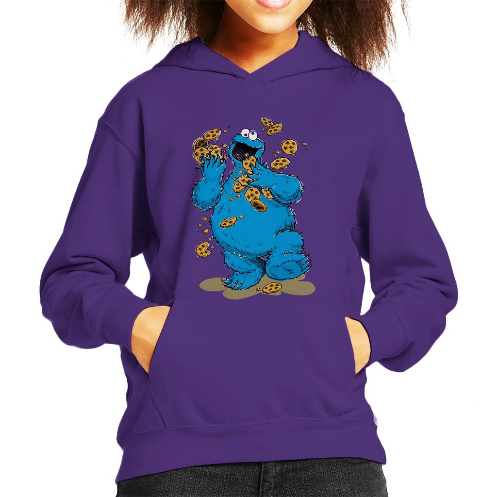 Sesame Street Cookie Monster Cookies Kid's Hooded Sweatshirt-ALL + EVERY