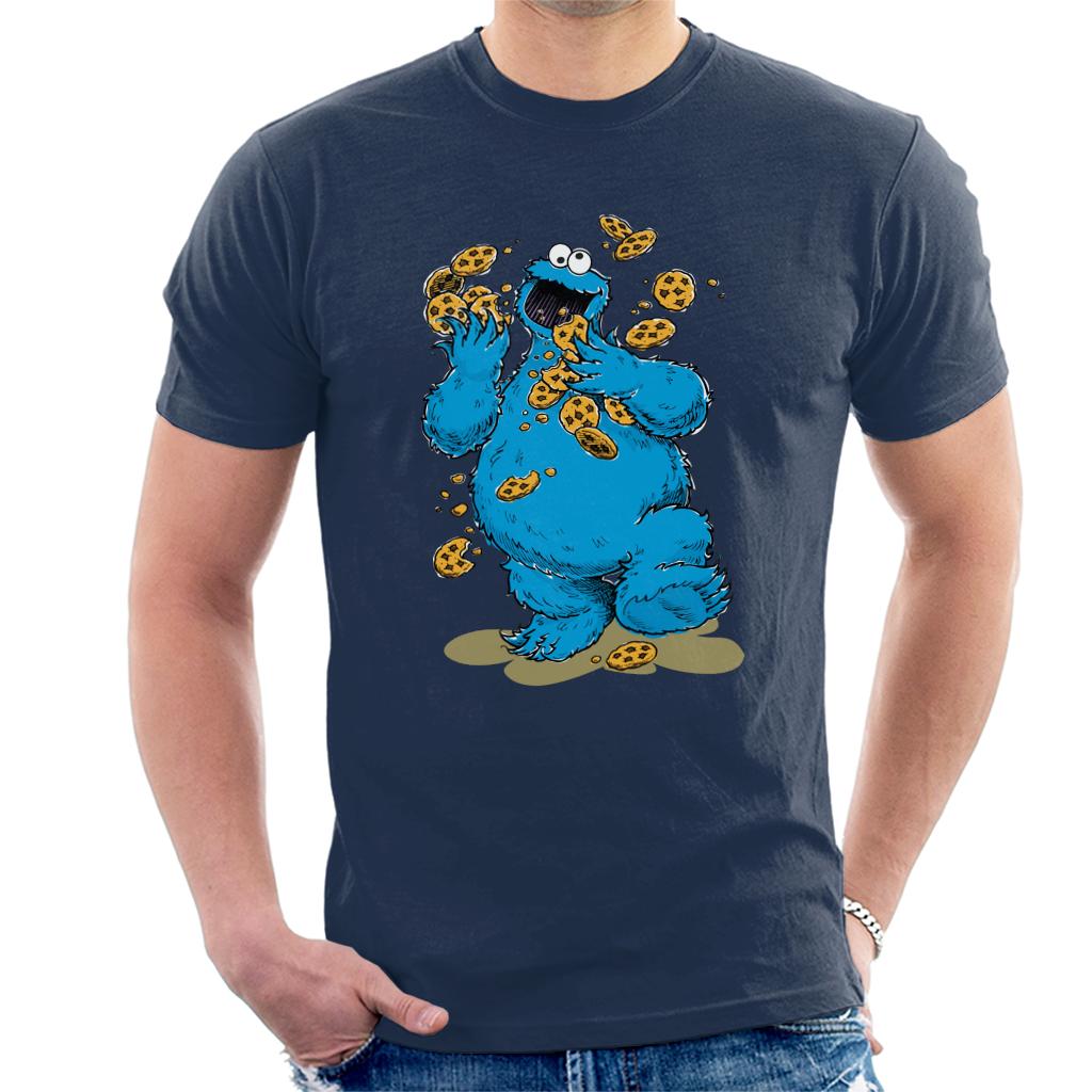 Sesame Street Cookie Monster Cookies Men's T-Shirt-ALL + EVERY