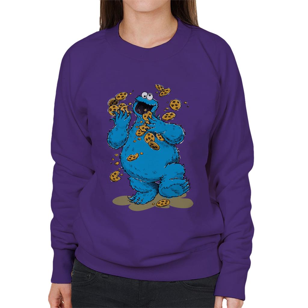 Sesame Street Cookie Monster Cookies Women's Sweatshirt-ALL + EVERY