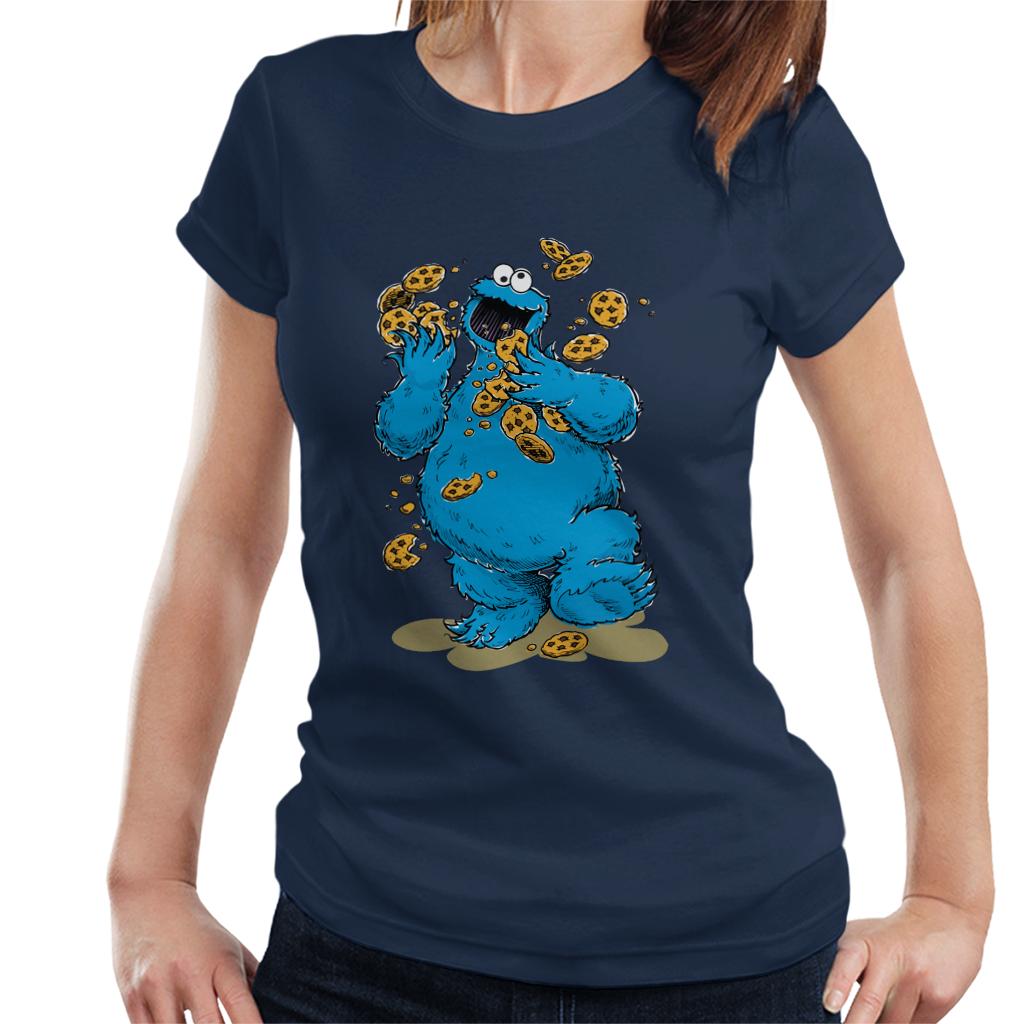 Sesame Street Cookie Monster Cookies Women's T-Shirt-ALL + EVERY