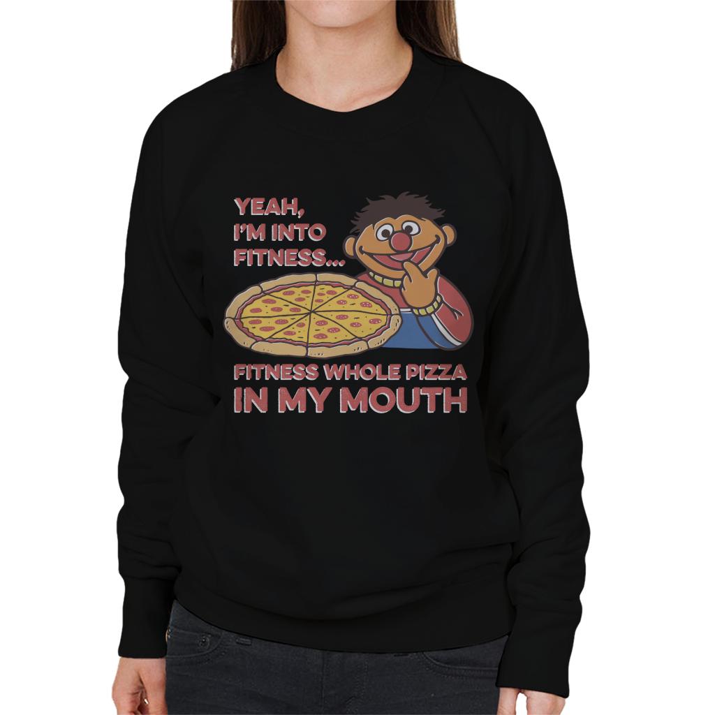 Sesame Street Fitness Pizza Women's Sweatshirt-ALL + EVERY