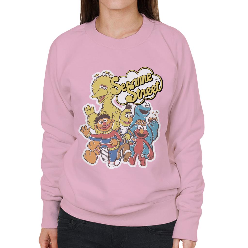 Sesame Street Characters Group Photo Women's Sweatshirt-ALL + EVERY