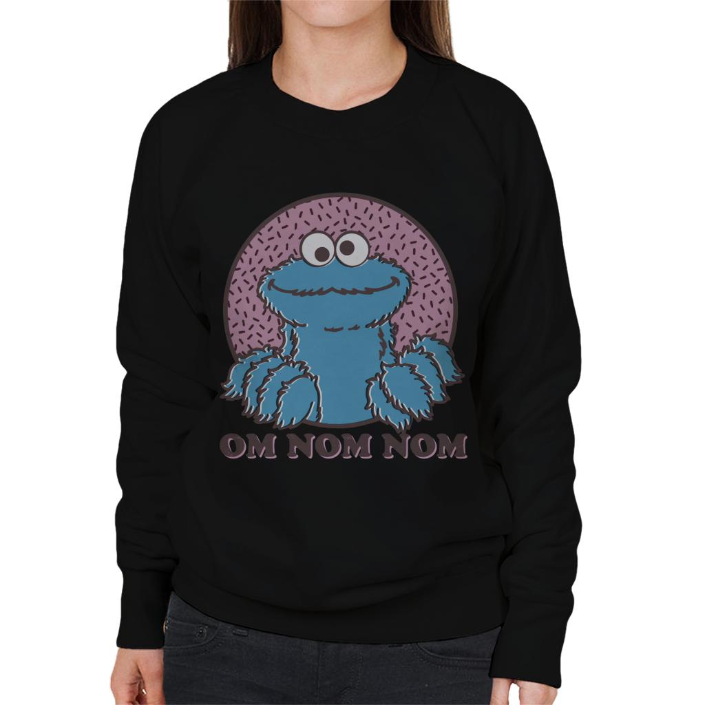 Sesame Street Cookie Monster Om Nom Nom Women's Sweatshirt-ALL + EVERY