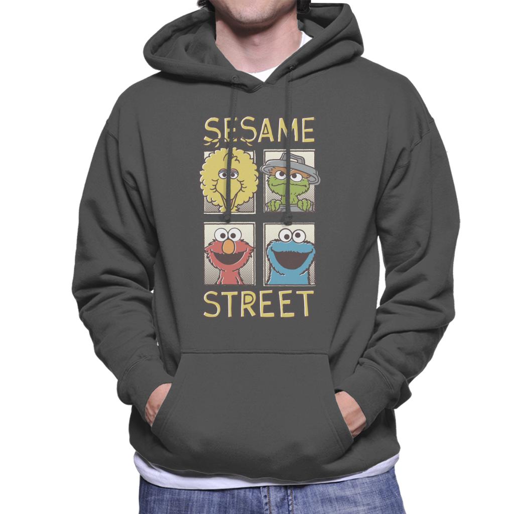 Sesame Street Comic Book Cover Men's Hooded Sweatshirt-ALL + EVERY