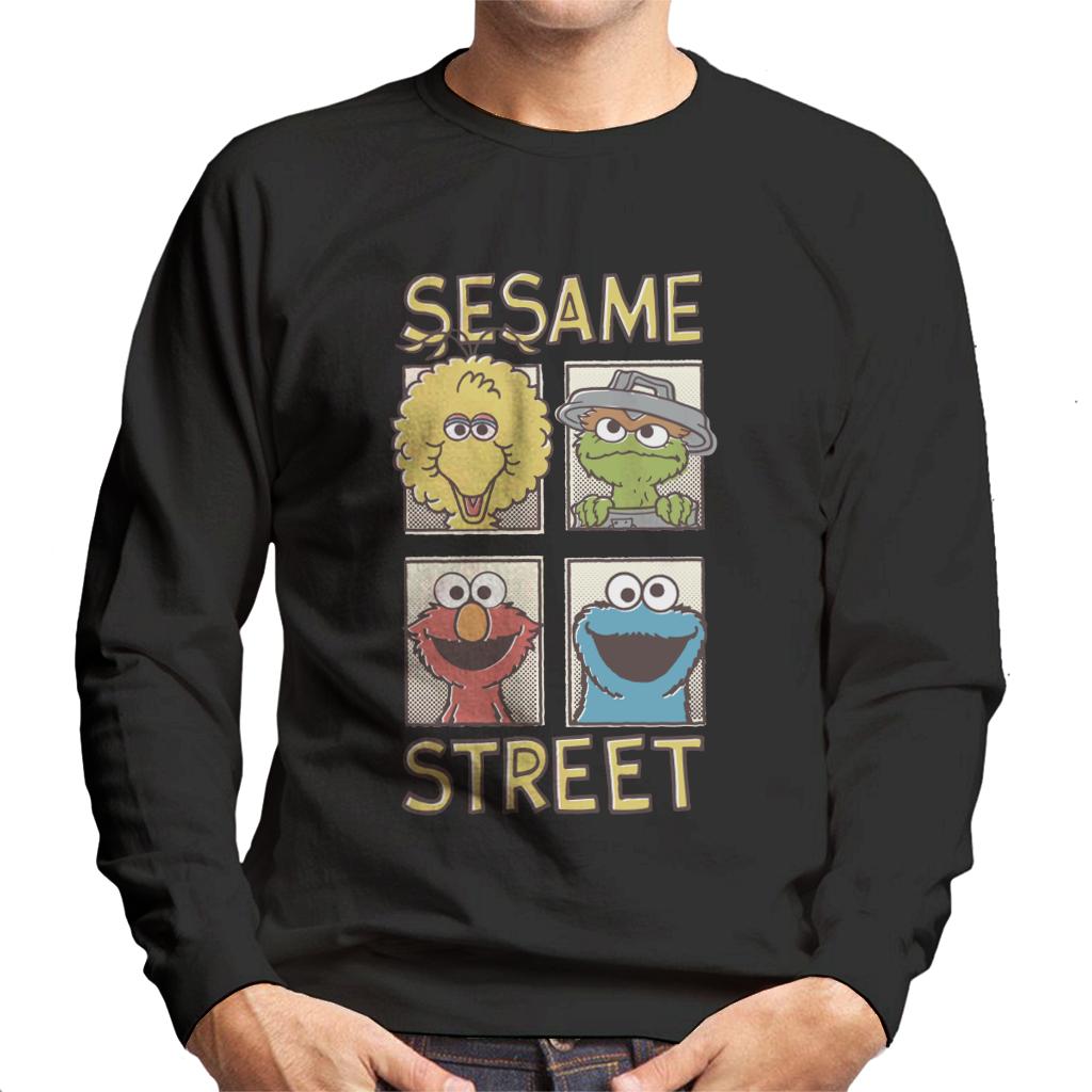 Sesame Street Comic Book Cover Men's Sweatshirt-ALL + EVERY