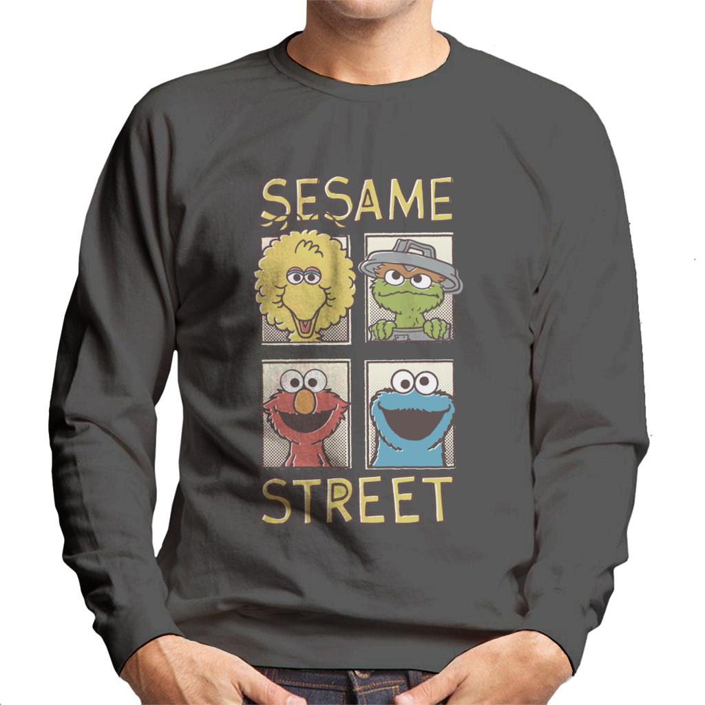 Sesame Street Comic Book Cover Men's Sweatshirt-ALL + EVERY