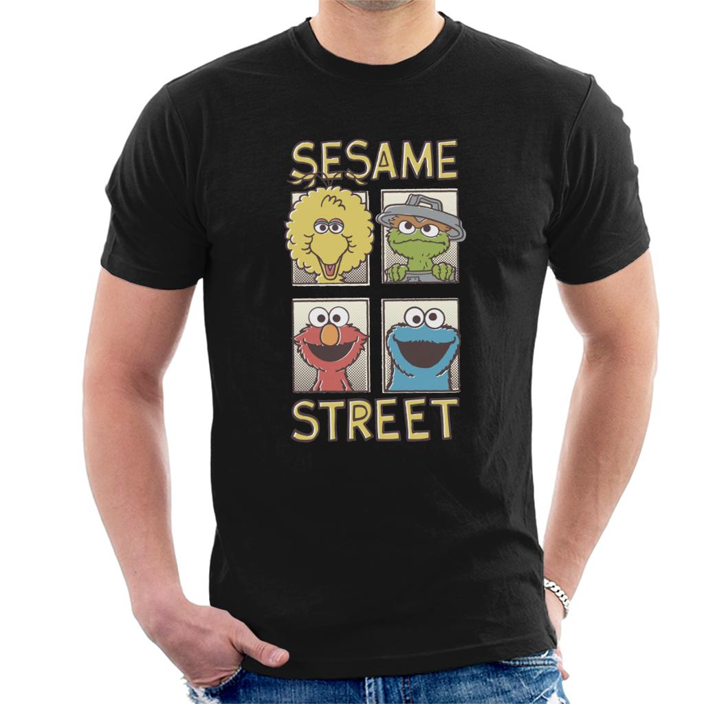 Sesame Street Comic Book Cover Men's T-Shirt-ALL + EVERY