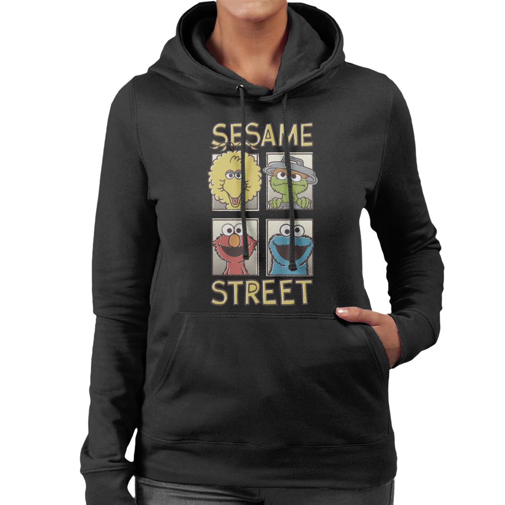 Sesame Street Comic Book Cover Women's Hooded Sweatshirt-ALL + EVERY