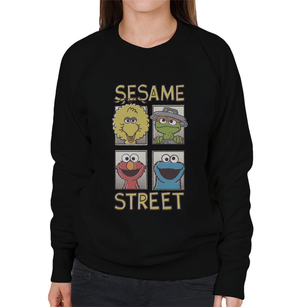 Sesame Street Comic Book Cover Women's Sweatshirt-ALL + EVERY