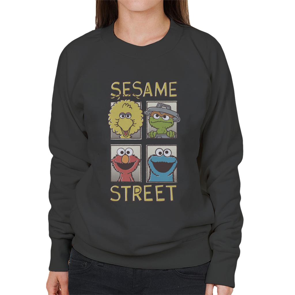 Sesame Street Comic Book Cover Women's Sweatshirt-ALL + EVERY