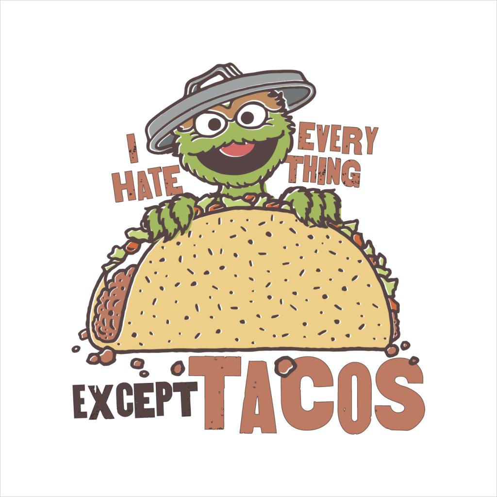 Sesame Street Oscar The Grouch Tacos Men's T-Shirt-ALL + EVERY