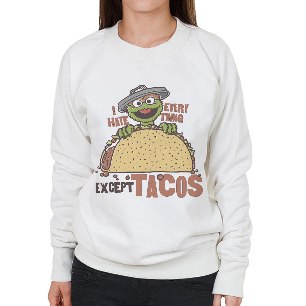 Sesame Street Oscar The Grouch Tacos Women's Sweatshirt-ALL + EVERY