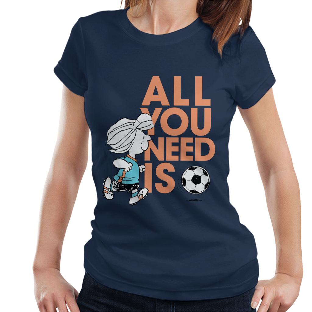 Peanuts Football Peppermint Patty All You Need Is Football Women's T-Shirt-ALL + EVERY