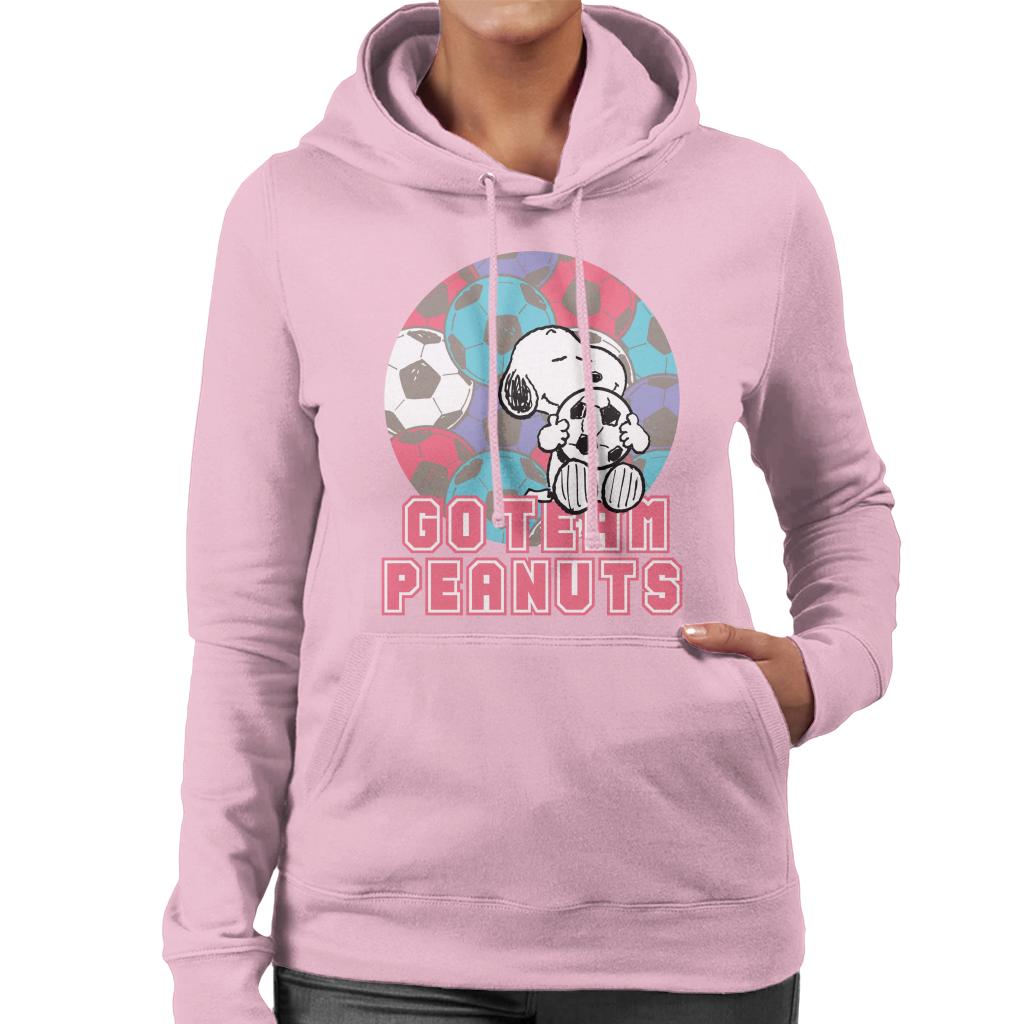 Peanuts Football Snoopy Go Team Peanuts Women's Hooded Sweatshirt-ALL + EVERY