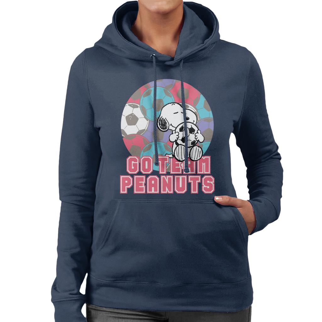 Peanuts Football Snoopy Go Team Peanuts Women's Hooded Sweatshirt-ALL + EVERY