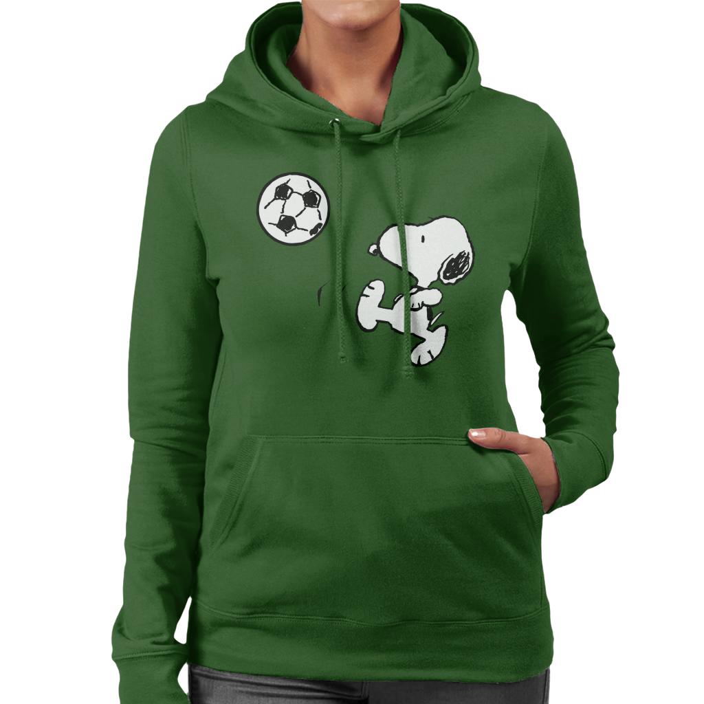 Peanuts Football Snoopy The Striker Women's Hooded Sweatshirt-ALL + EVERY