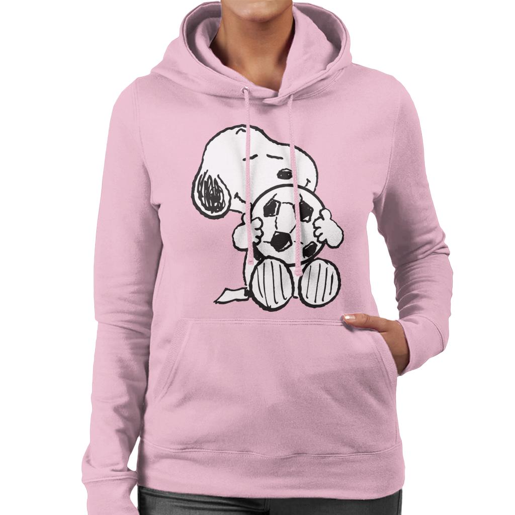 Peanuts Football Snoopy Football Hug Women's Hooded Sweatshirt-ALL + EVERY