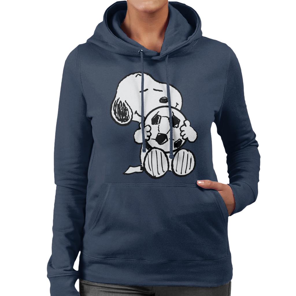 Peanuts Football Snoopy Football Hug Women's Hooded Sweatshirt-ALL + EVERY