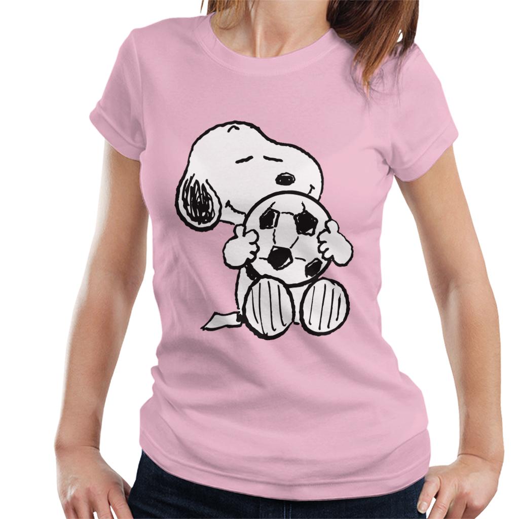 Peanuts Football Snoopy Football Hug Women's T-Shirt-ALL + EVERY