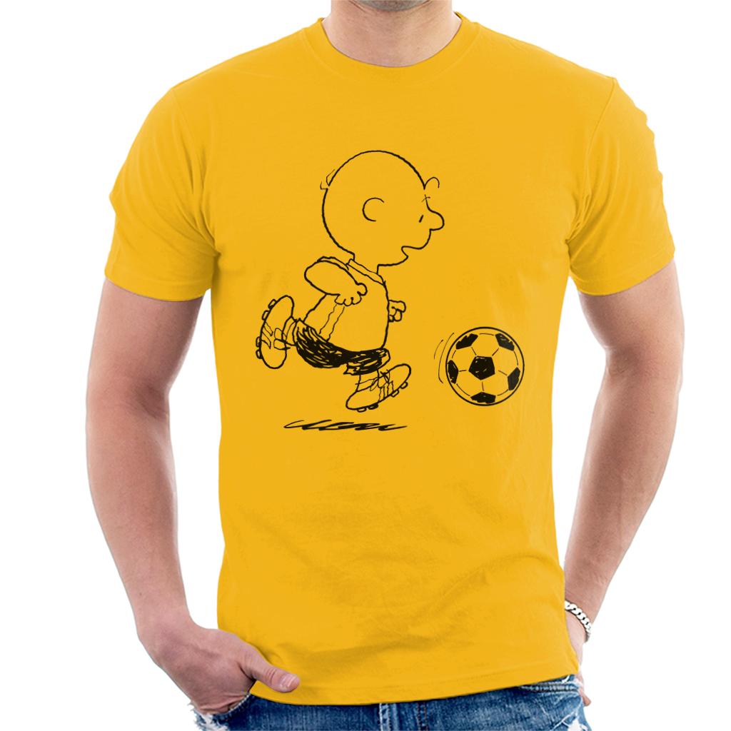 Peanuts Football Charlie Brown Dribble Men's T-Shirt-ALL + EVERY