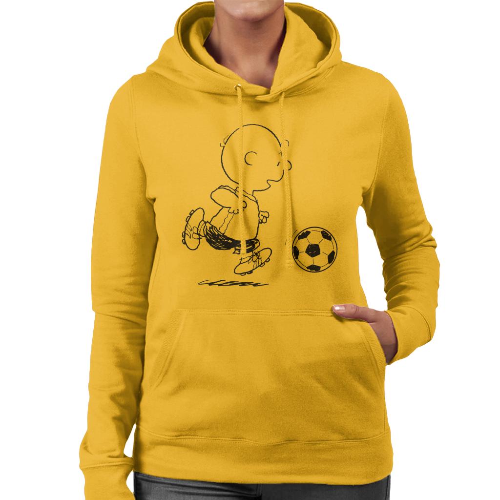 Peanuts Football Charlie Brown Dribble Women's Hooded Sweatshirt-ALL + EVERY