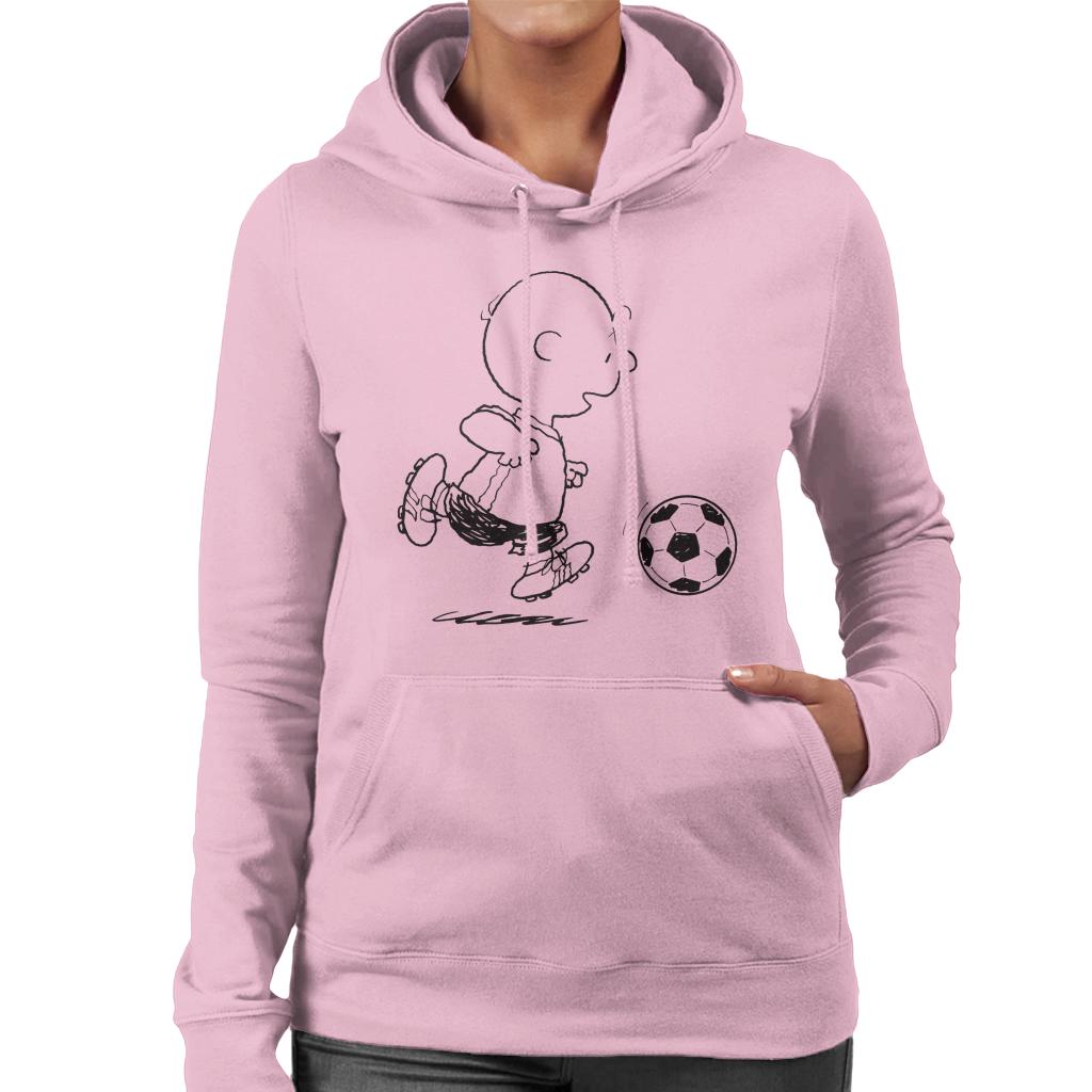 Peanuts Football Charlie Brown Dribble Women's Hooded Sweatshirt-ALL + EVERY