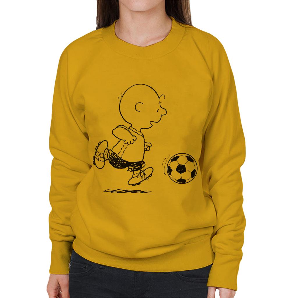 Peanuts Football Charlie Brown Dribble Women's Sweatshirt-ALL + EVERY